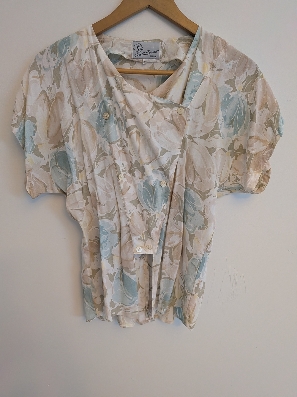 Vintage Floral Button-Front Blouse